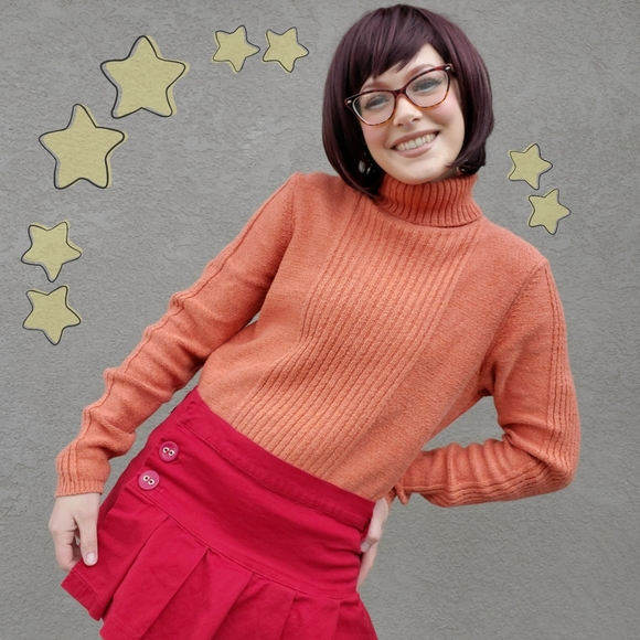 Orange Velma Turtleneck Sweater 